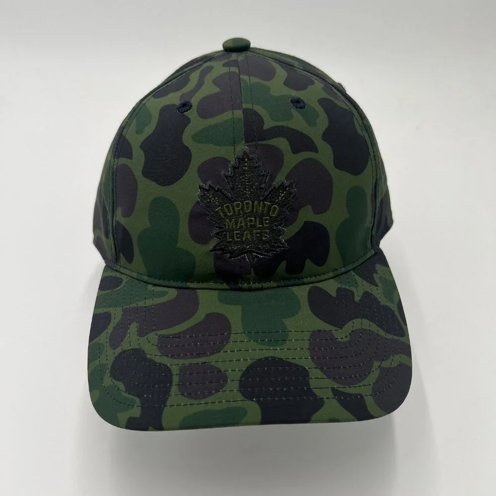 Adidas Unisex Prime Green Camouflage Toronto Maple‎ Leafs Adjustable Hat Cap NWT